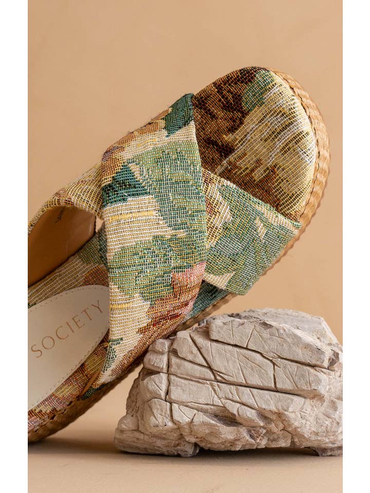 The Fresno | Floral Raffia Platform Sandal for wholesale on Faire2