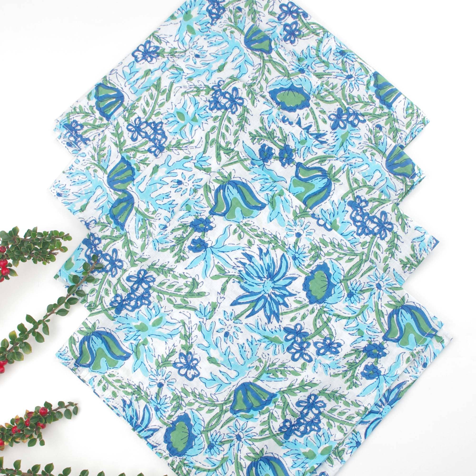 Kantha Decor – Großhandel Papier- & Stoffserviette – Servietten für Abendessen — Moonlight Garden 18" & 20"0