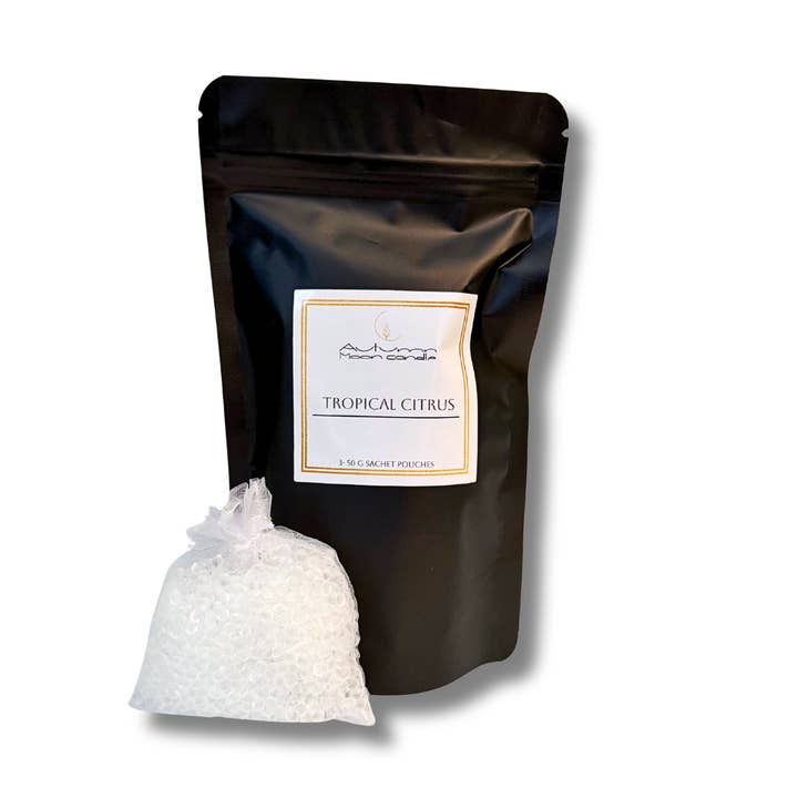Tropical Citrus Sachets 3 pack for wholesale by Autumn Moon Candle