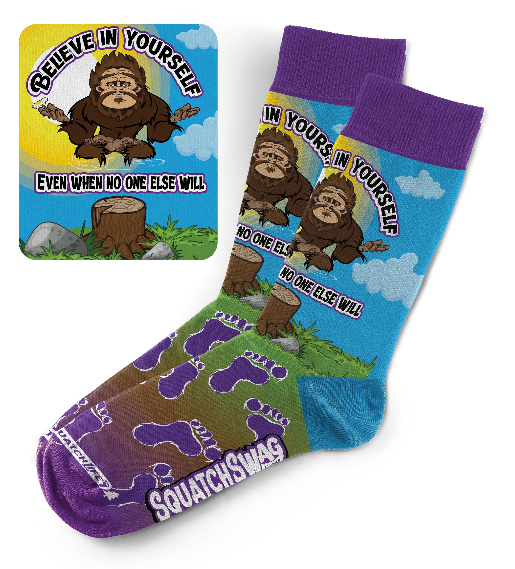 SquatchSwag - Venta al por mayor Calcetines - Unisex - Calcetines Bigfoot - Calcetines BillyBob Bigfoot Fun4