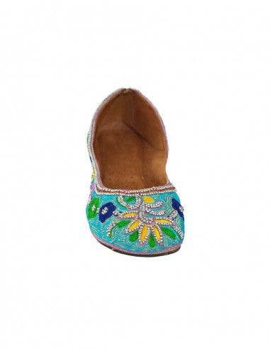 Kimago Look - Wholesale Flats - Women's - Light blue ballerina with embroidery and stones3