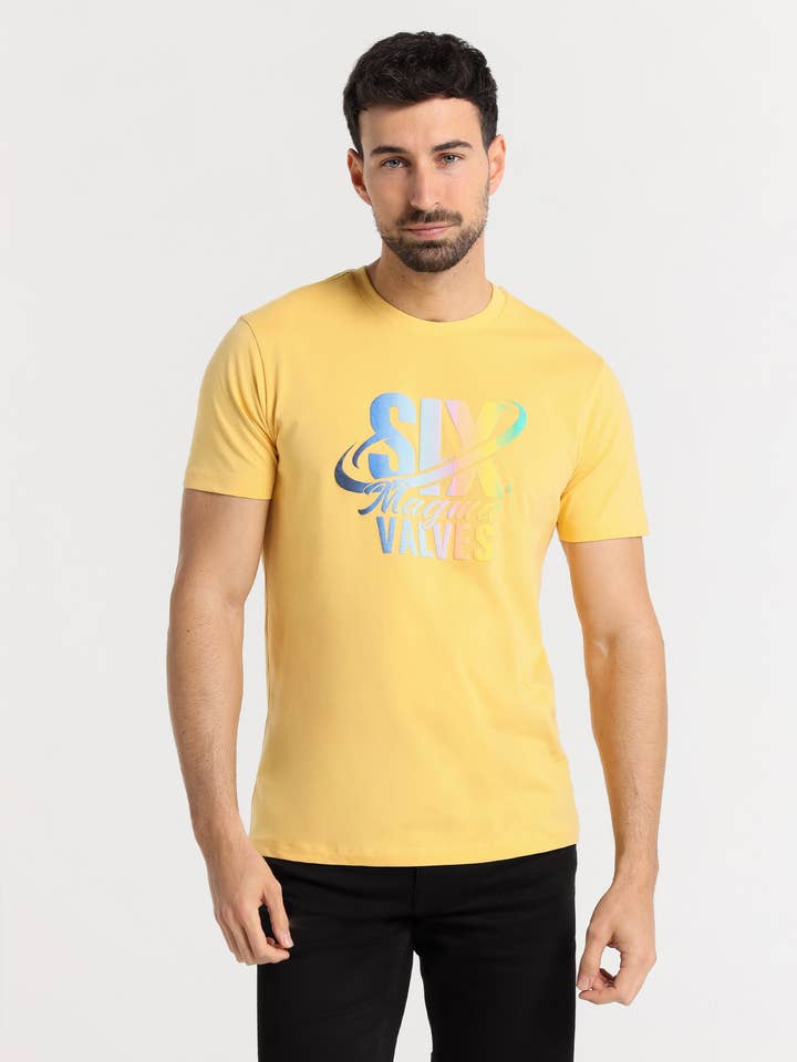SIX VALVES - T-shirt à manches courtes à imprimé dégradé pour la vente par PAUSANT SHOP ONLINE