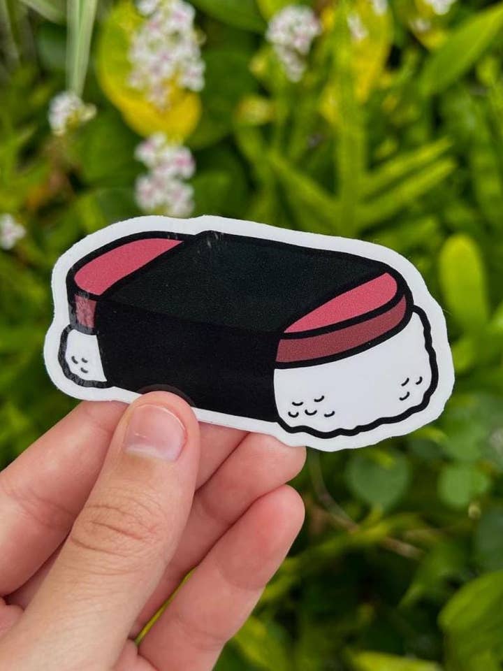 Spam Musubi Vinyl Sticker for wholesale by Mahea Leah