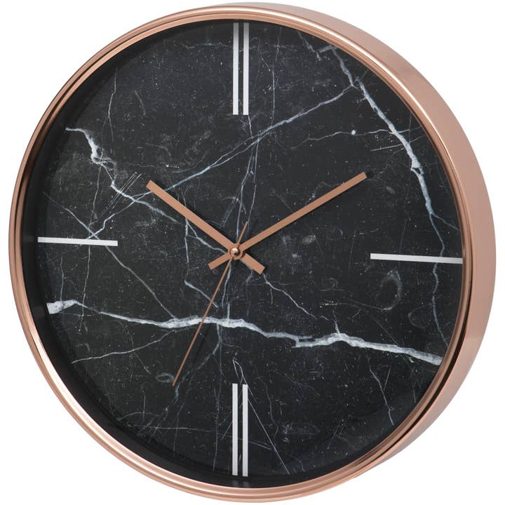 Orologio da parete Unity, 38 cm, Silent Sweep, effetto marmo nero per la vendita all'ingrosso da parte di Viceni