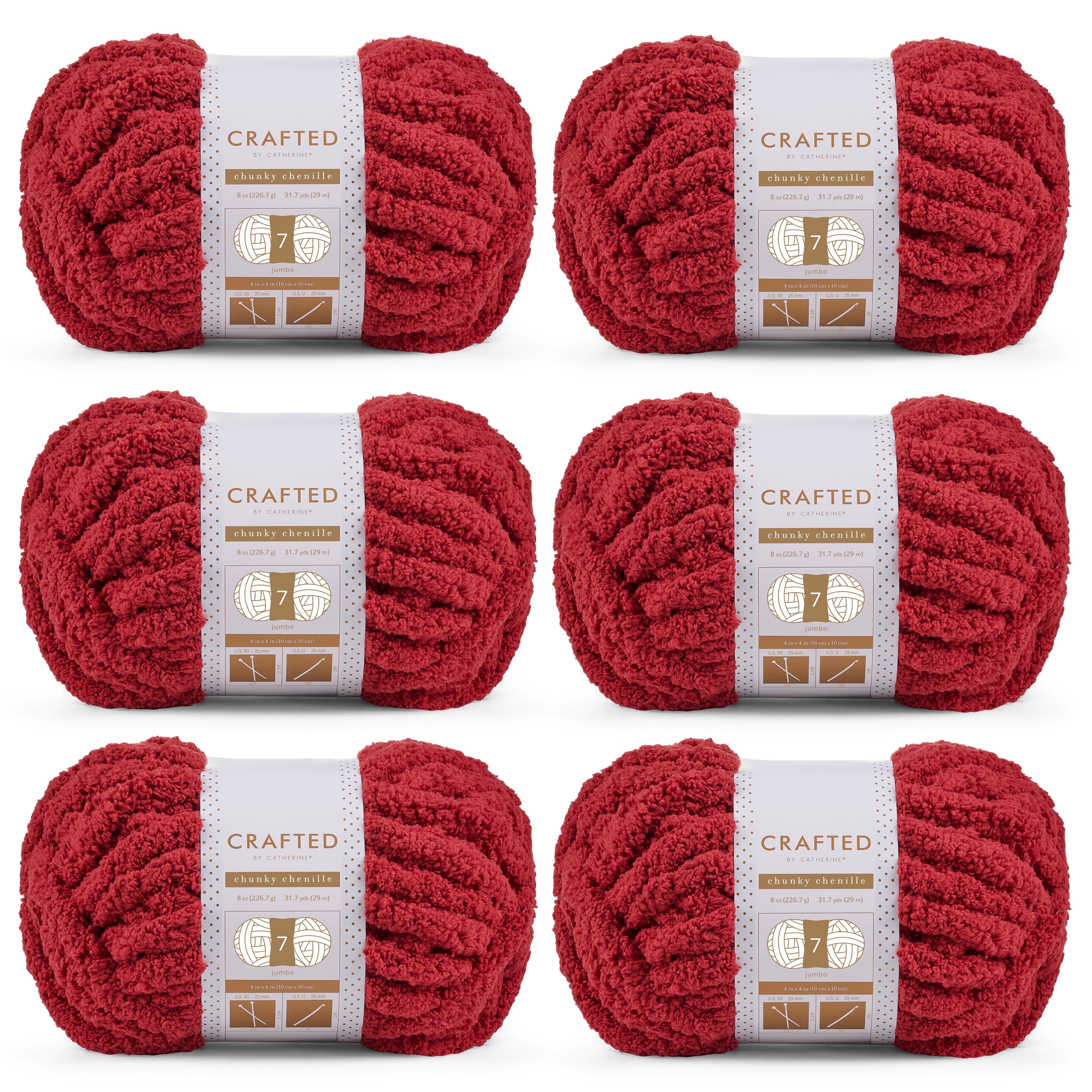 Crafted by Catherine - Wholesale Yarn - Chunky Chenill Yarn | 8oz/227g | Jumbo #7 | Pack of 64