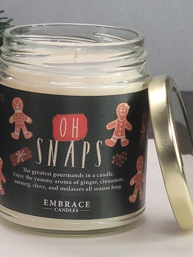 Oh' Snaps - Ginger & Cinnamon Holiday Candles for wholesale by Embrace Candles
