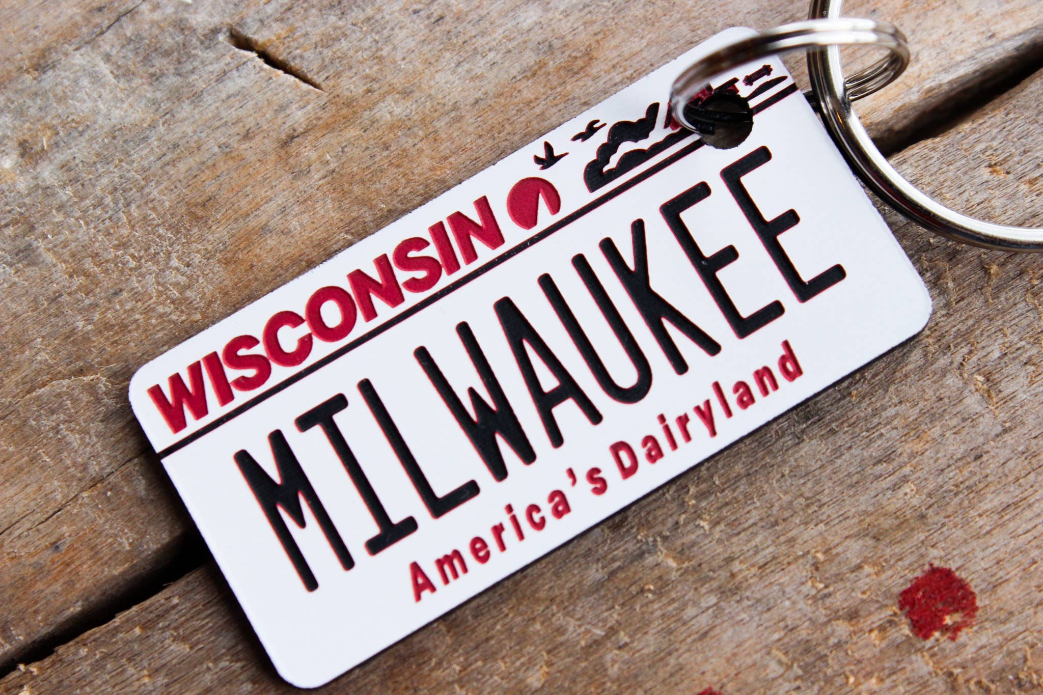 The Laundry Room Shop - Vente Porte-clés – unisexe - Porte-clés en plastique gravé personnalisable - Wisconsin5