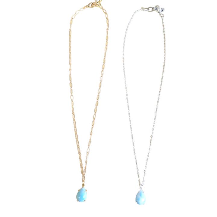 Collier Larimar - Argent/Or pour la vente par MINU Jewels