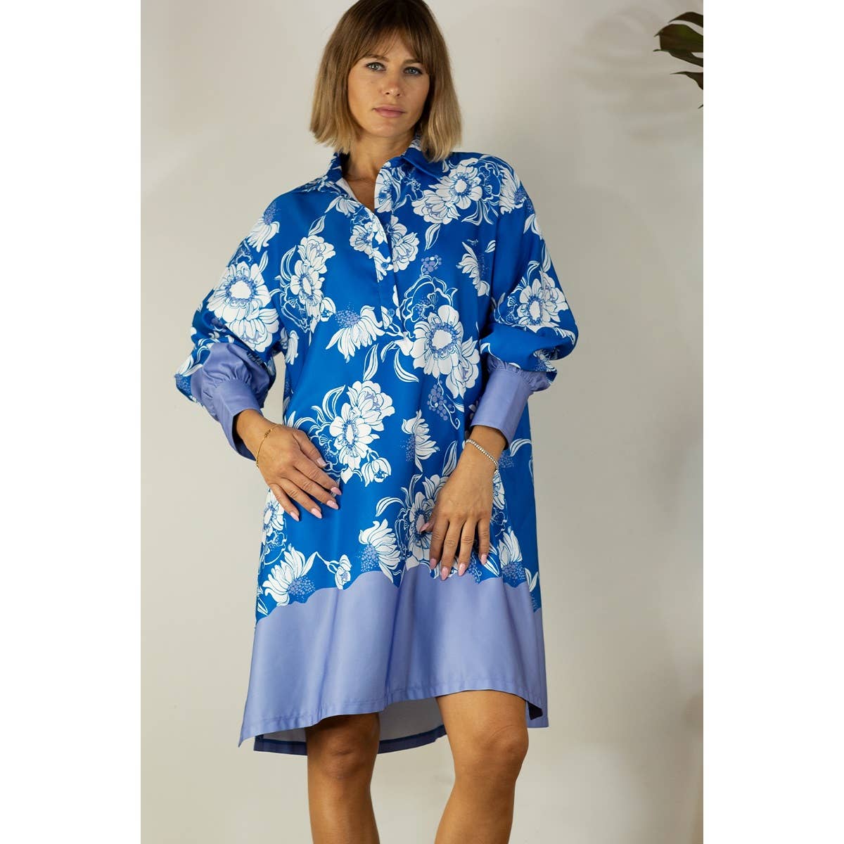 BLU ABITO CHEMISIER STAMPA BOARDER in vendita all'ingrosso su Faire17