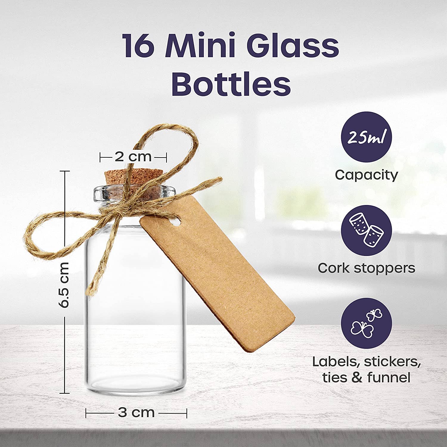Jara Trading – wholesale Party gift – Mini Glass Bottles with Cork Lids4