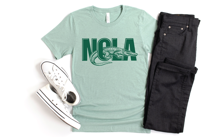 Nola T-Shirt Club - Wholesale Screen Printed T-Shirt - Unisex - NOLA Gator T-Shirt - New Orleans Gator T-Shirt1
