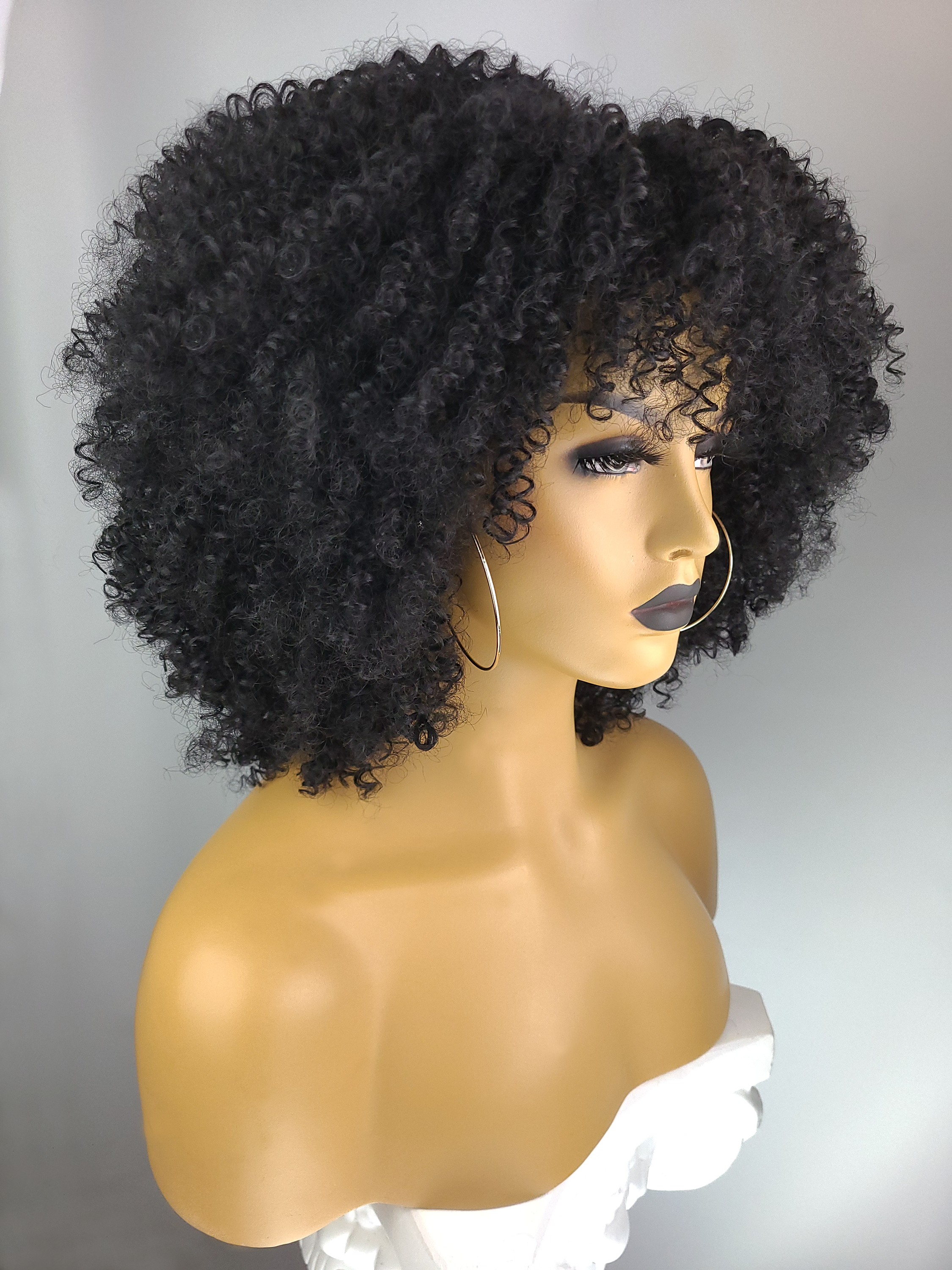 Celebrity Hair for Less - Wholesale Wig/Hair Piece - Afro Kinky Curly Wig with Afro Hairline, 14"3