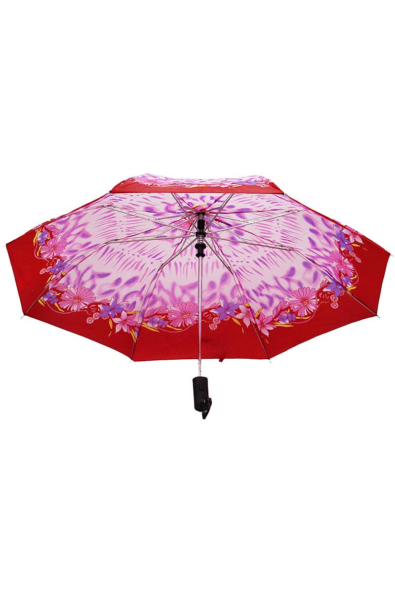 Cap Zone - Wholesale Umbrella - Women's - Floral Butterfly 8-Panel Bi-Fold Manual Umbrella4