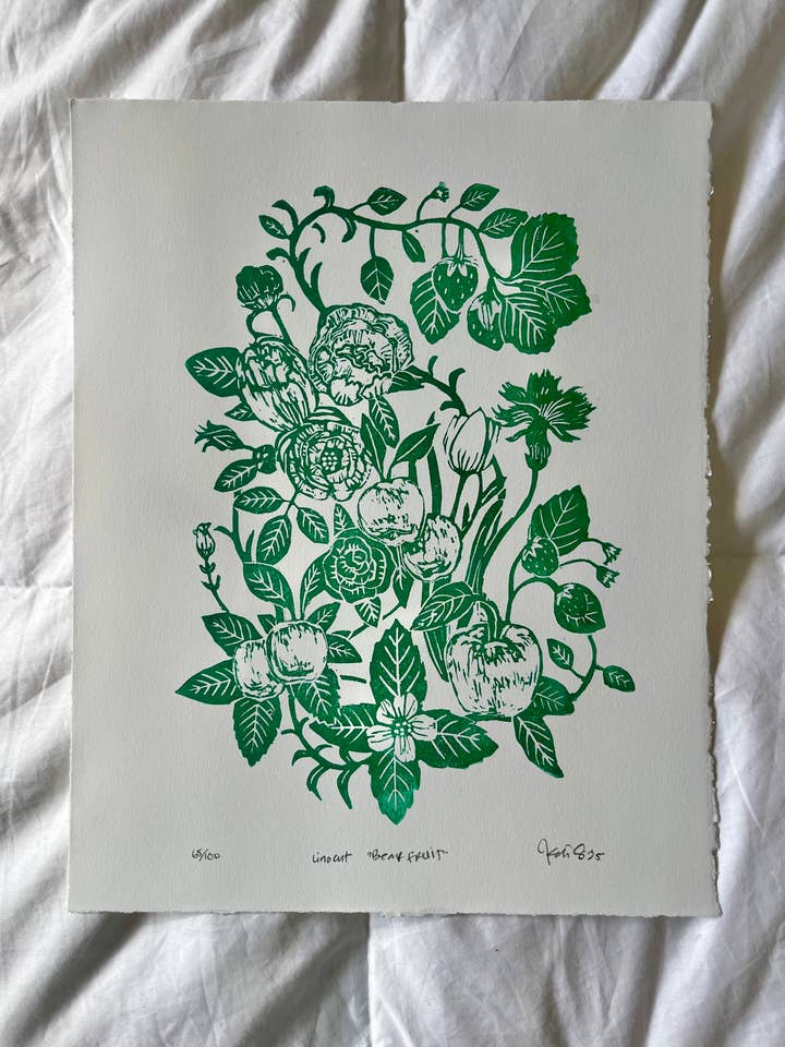Bearing Fruit Block Print 11x14" for wholesale by Kelsi Cross Studios