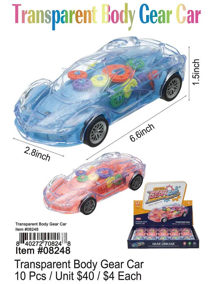 Ingranaggio del corpo trasparente auto. per la vendita all'ingrosso da parte di Puka Creations