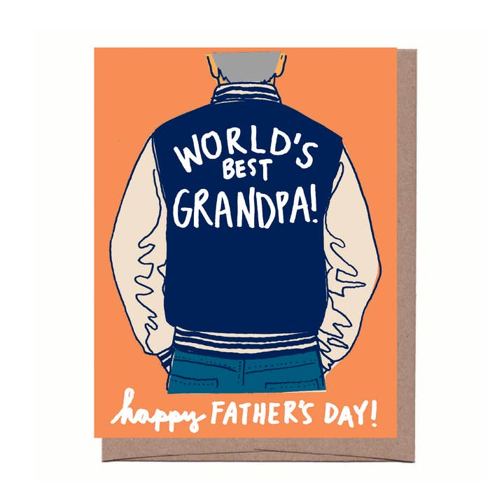 Opa Varsity Jacket Vaderdag wenskaart voor wholesale door La Familia Green
