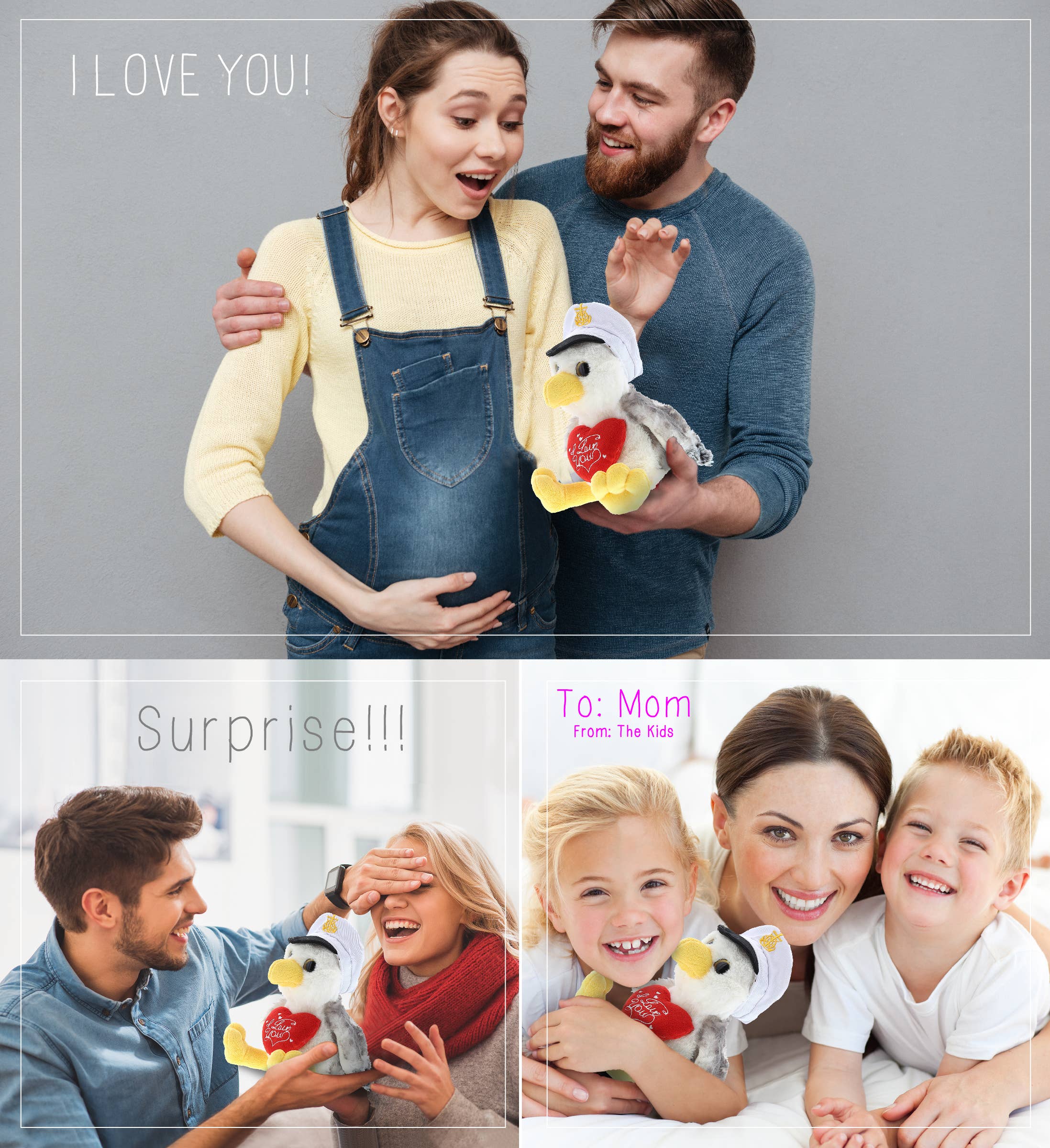 Cota Global - Wholesale Stuffed/Plush Toy - Kids & Baby - Plush I Love You Heart with Seagull Sailor3