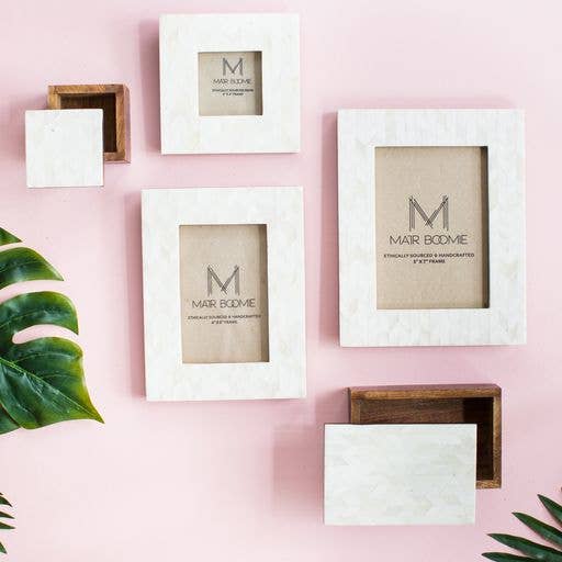 Matr Boomie Fair Trade - Wholesale Picture frame - Artemis 3x3 Picture Frame - Handcrafted Bone2