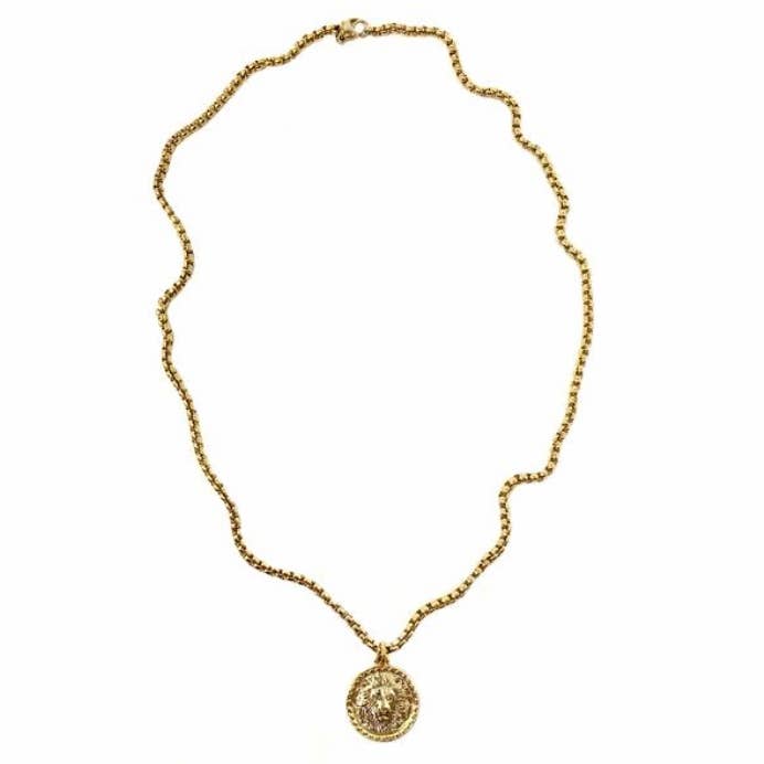 B.BéNI® Christian & Jewish Jewelry – wholesale Pendant/charm necklace – Intrépide Lion Coin Necklace2