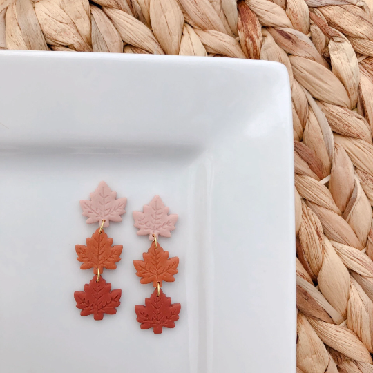 Honey Dijon - Wholesale Dangle Earrings - Maple Leaf Dangle Polymer Clay Earrings2
