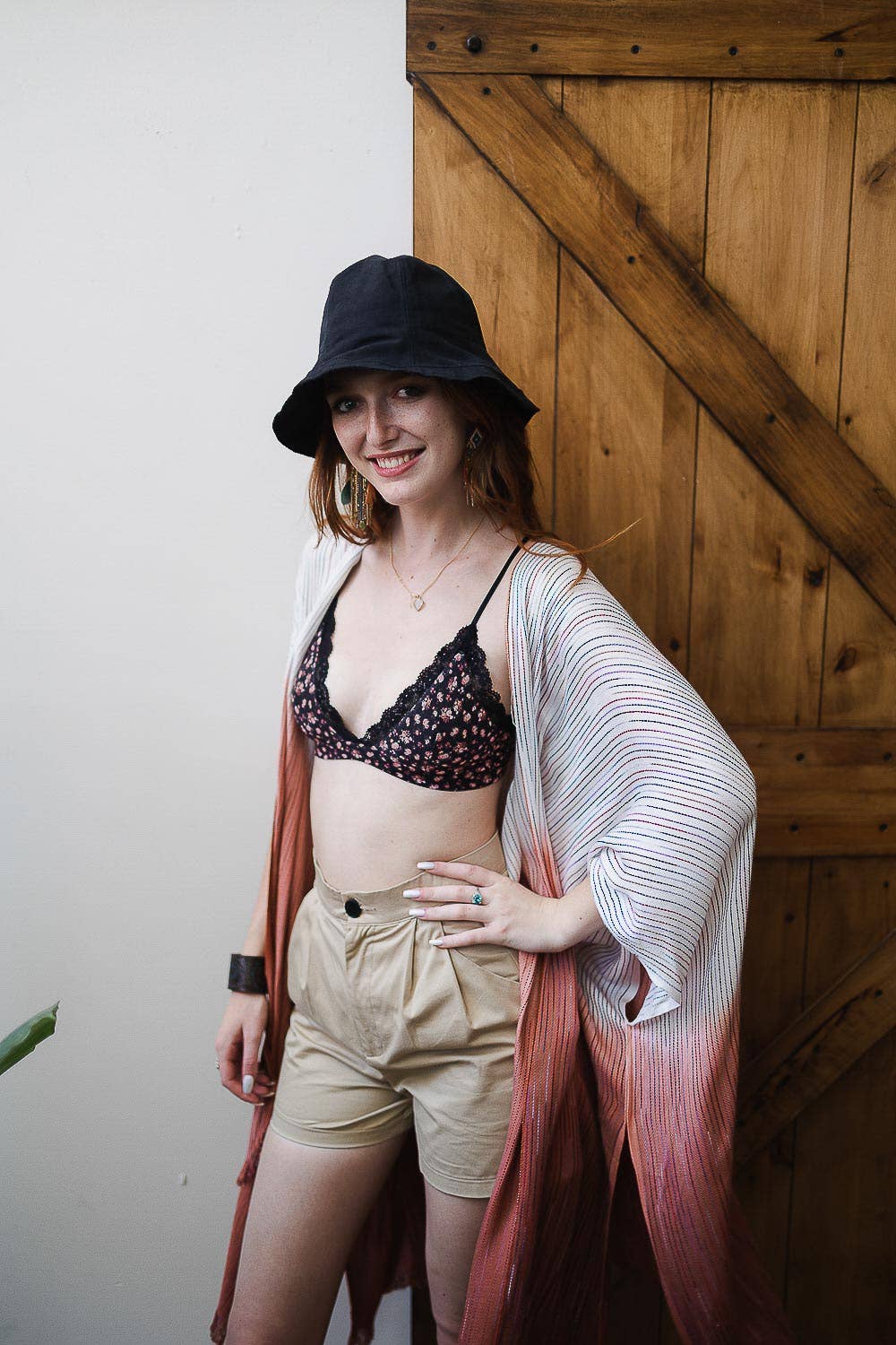 Leto Accessories - Wholesale Bralette - Women's - Ditsy Floral Mesh Lace Trim Bralette7