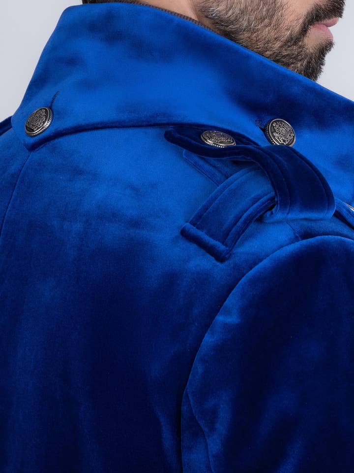 BARABAS - Wholesale Blazer - Men's - Men's Solid Color Velvet Antique Long Blazer 5LBL019