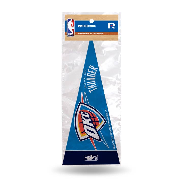 Oklahoma City Thunder 8-Piece Mini Pennant Set for wholesale by Rico Industries