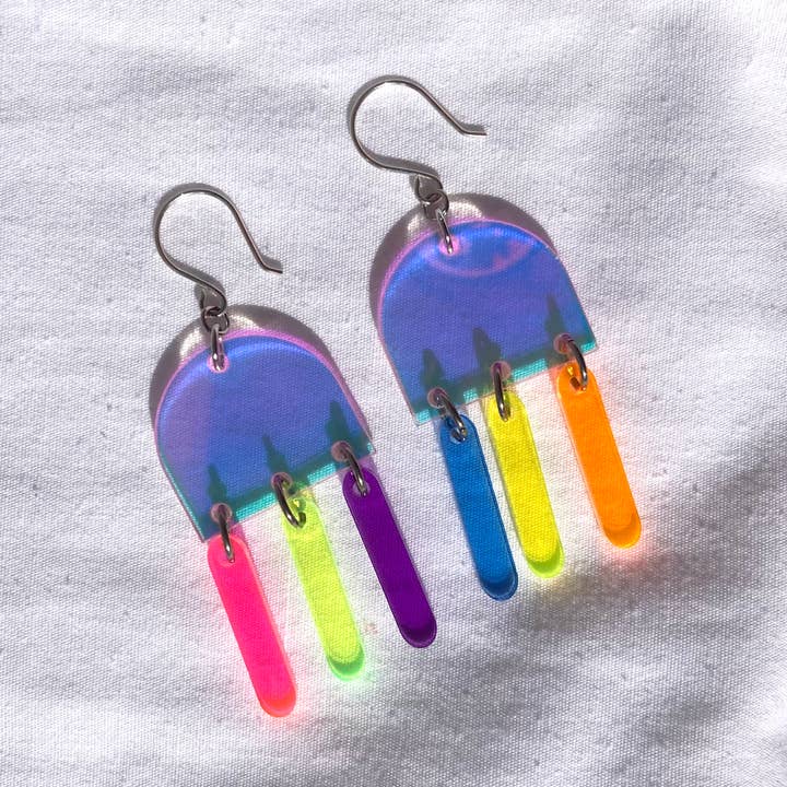 The Lost & Found - Wholesale Dangle Earrings - Hillside Earrings "Irridescent Multi"