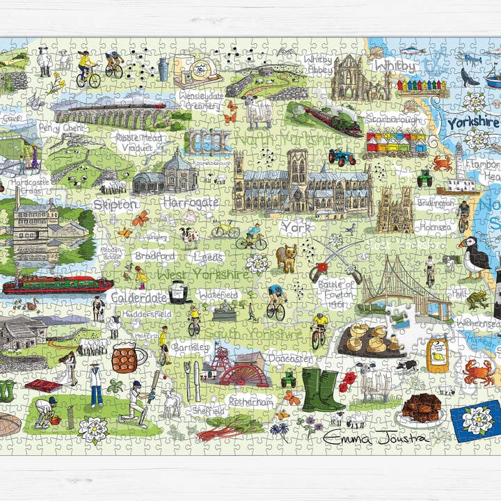 Great British Jigsaws - Vente Puzzle – adulte - Carte du Yorkshire - Puzzle Emma Joustra2