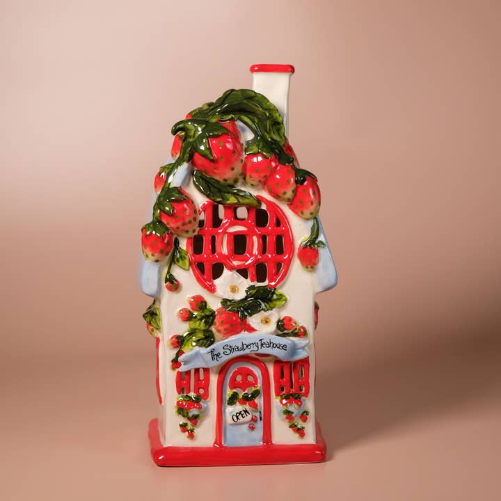 LA MAISON DE BOUGIES DU SALON DE THÉ À LA FRAISE pour la vente par Blue Sky Clayworks