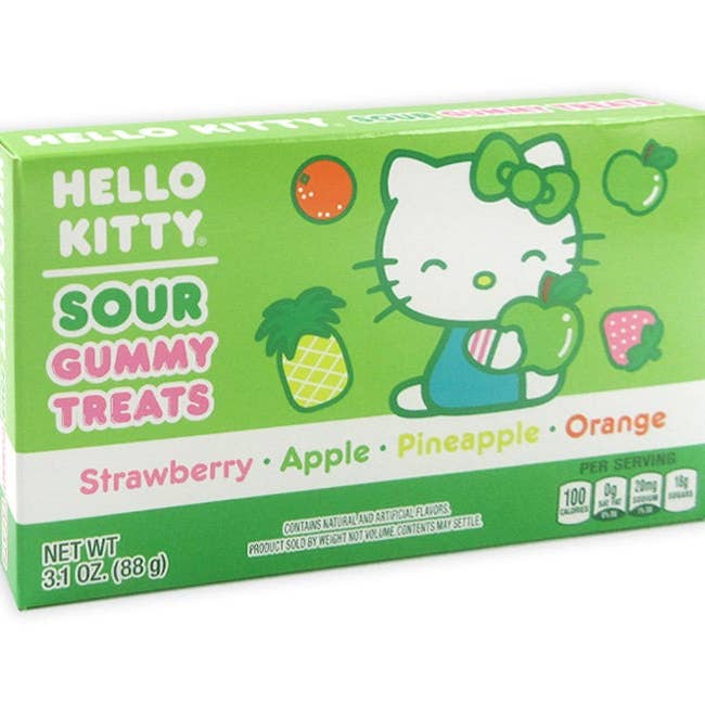 Taste of Nature Hello Kitty SOUR Gummy Theater Box 3.1 oz 12 ct for wholesale by Long Island Candy Factory
