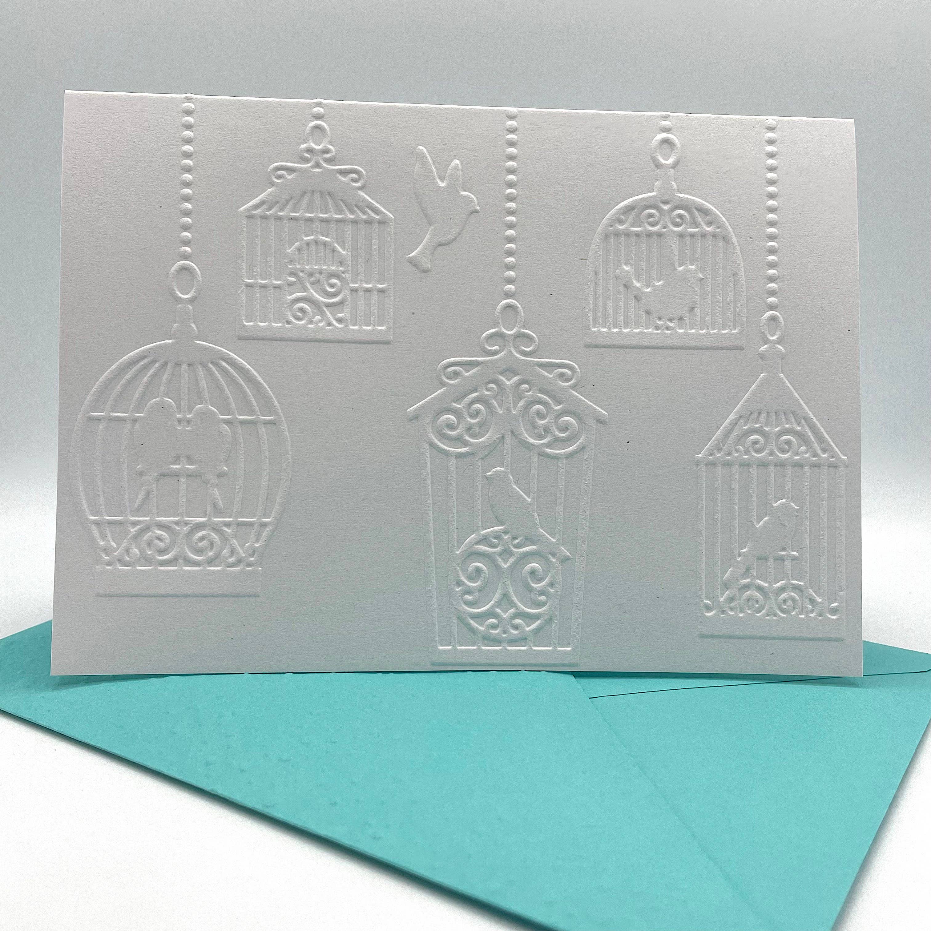 Looks Inviting – wholesale Stationery/notecard set – Bird Cages Embossed Notecards - Pack of 60