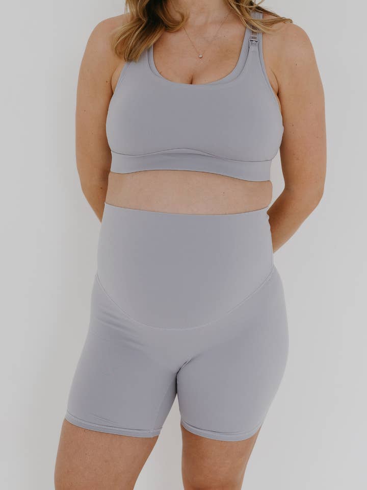 AXK CORE Maternity Bike Short - Light Gray and other Purchase Wholesale plus size maternity. Free Returns & Net 60 Terms on Faire trending on Faire.