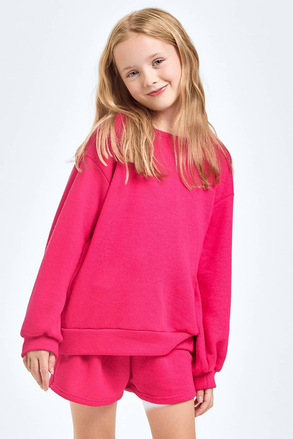 Good Girl – wholesale Top & short set – Kids – Cotton French Terry Sweatshirt and Shorts Set5