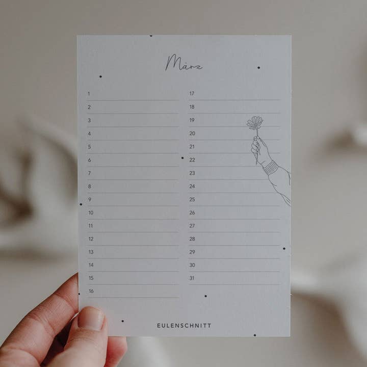 Tischkalender Geburtstage Blumenhand (VE = 10 Stück) für den Großhandel von Eulenschnitt