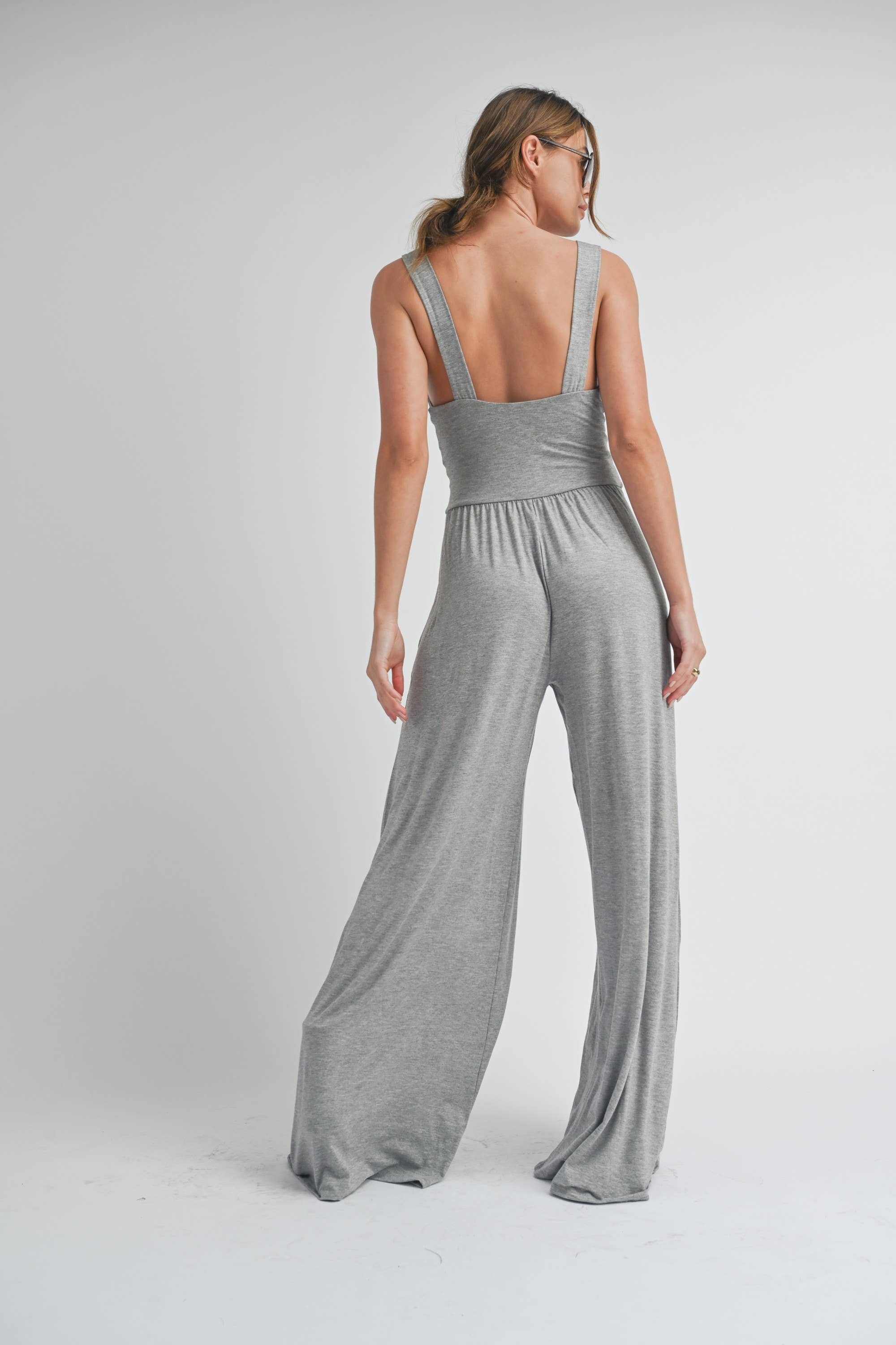Peace Love Line - Wholesale Jumpsuit - Women's - PL1811 - JERSEY SOLID WIDE LEG JUMPSUIT2