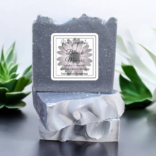 Black Magic Charcoal Soap - Tonka + Woods - 5oz for wholesale by Essentially NOLA Soap Works