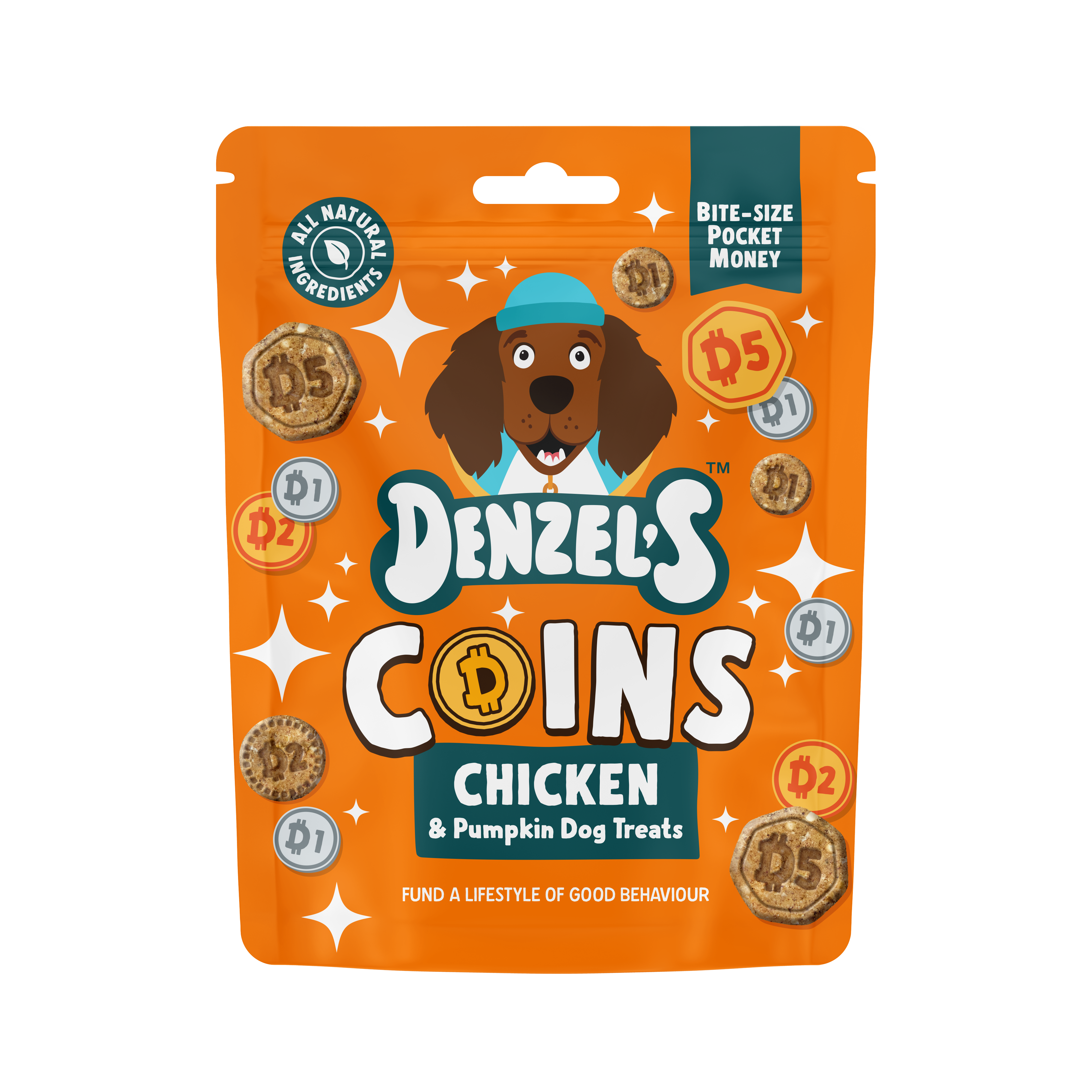 Denzel's - Healthy Dog Treats – wholesale Pet treats – Dog – Denzel’s Coins - Chicken & Pumpkin Dog Treats (90g)0