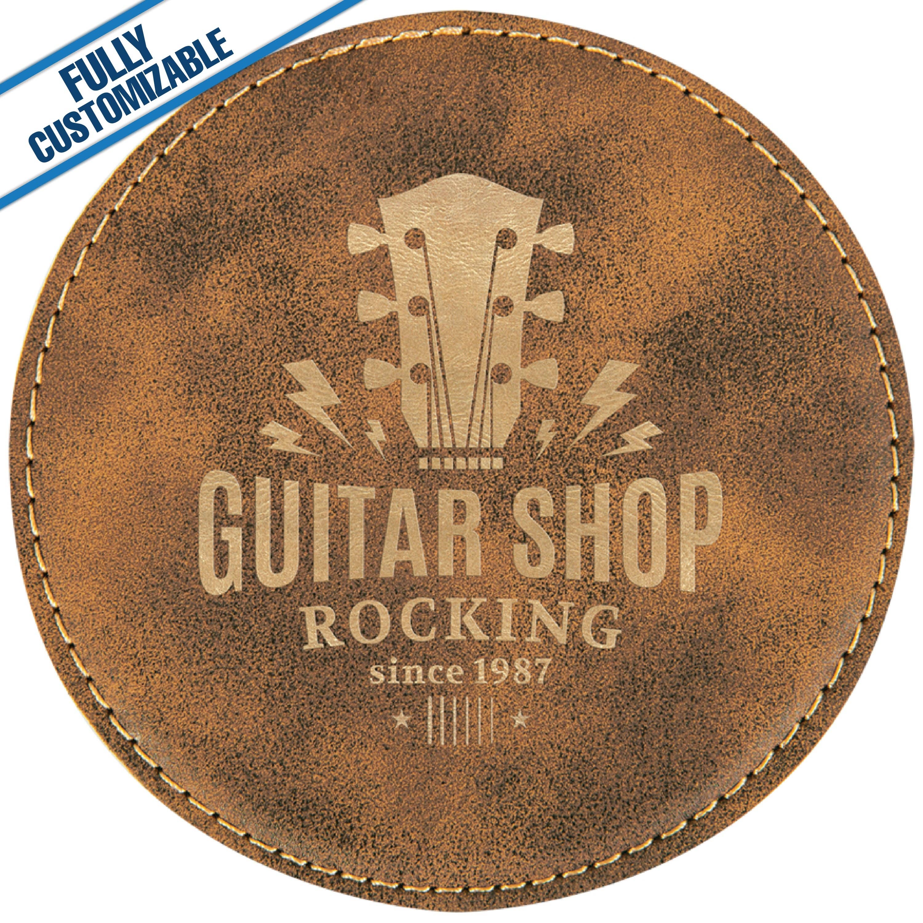 GiftWorksPlus - Wholesale Coasters - Engraved Leatherette Round Coasters - Fully Customizable8