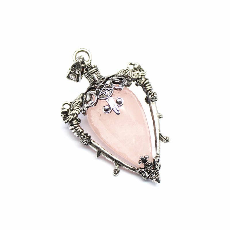 Mio Queena - Wholesale Spiritual Stone/Crystal - Vintage Stone & Crystal Bottle Charm Pendant - CS2