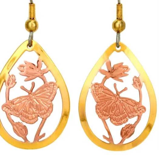 TS 68 Cut Out Butterfly Earrings for wholesale by COPPER ARTS INC.