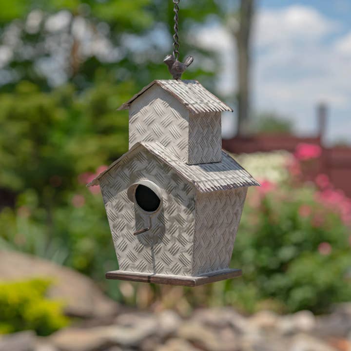Zaer Ltd. International - Wholesale Bird House - Hanging Galvanized Birdhouses in 6 Assorted Styles