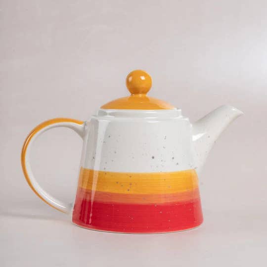 Casa Amarosa - Wholesale Tea Set - Handpainted Ceramic Tea for One, Multi- 7.4 x 6.6 x 5.11Inch6