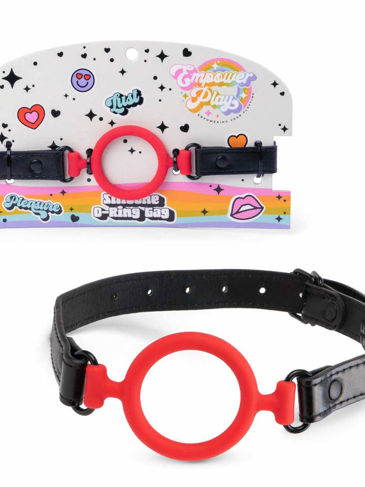 Empower Play™ Silicone O-Ring Gag — Open-Mouth Restraint (Scarlet Red) for wholesale by Intimita Novelties