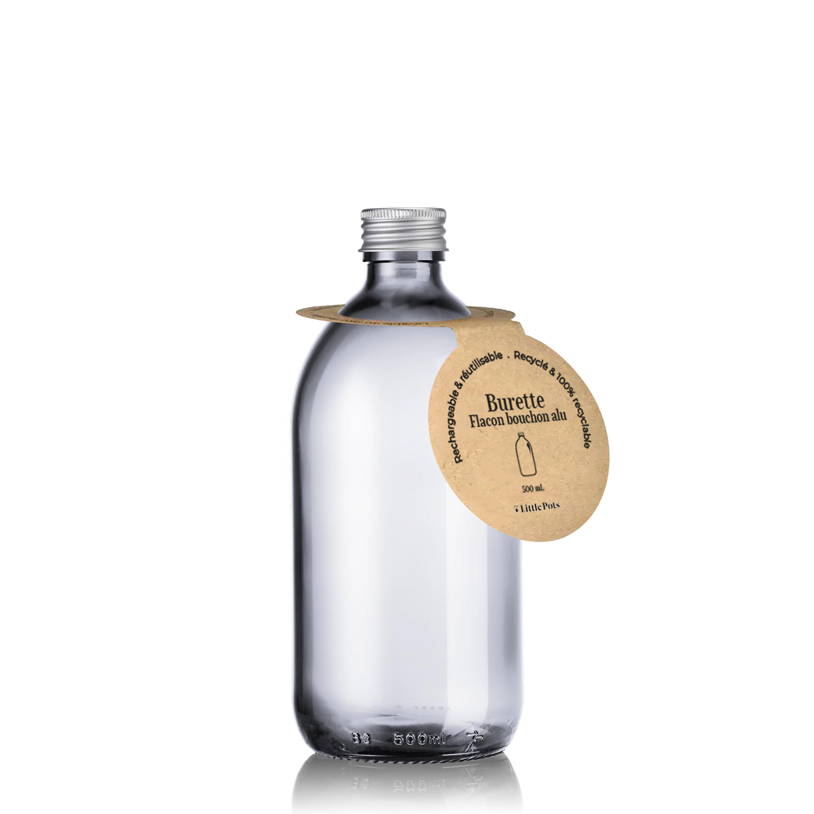 Little Pots - Vendita all'ingrosso Dispenser olio/aceto - Bottiglia ricaricabile in vetro riciclato bianco con tappo in alluminio7