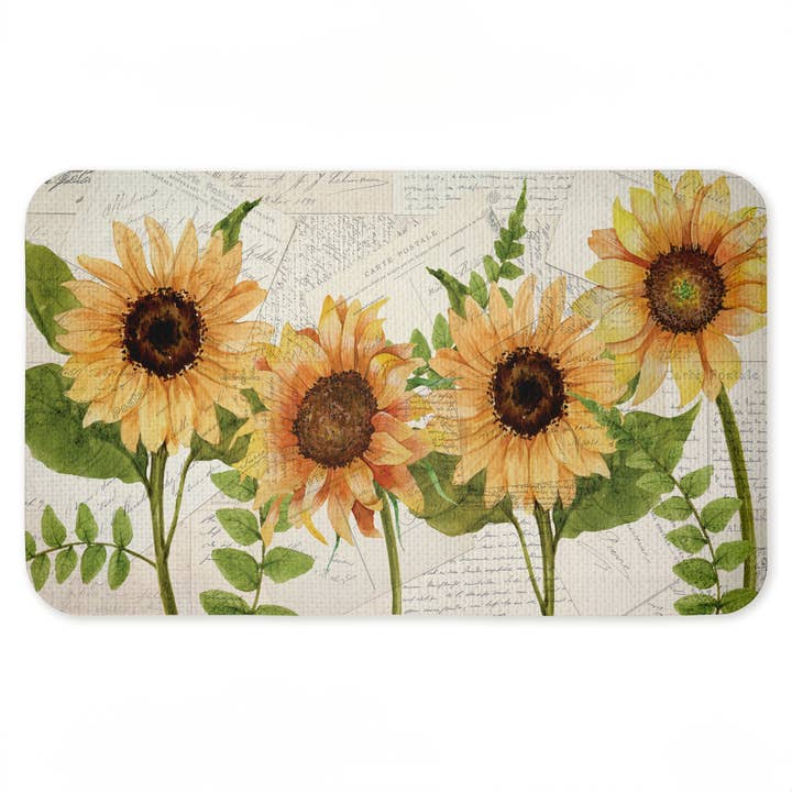 Stupell Industries – wholesale Floor mat – Sunflowers & Vintage Letter Mail Floor Mat, 30"x18"