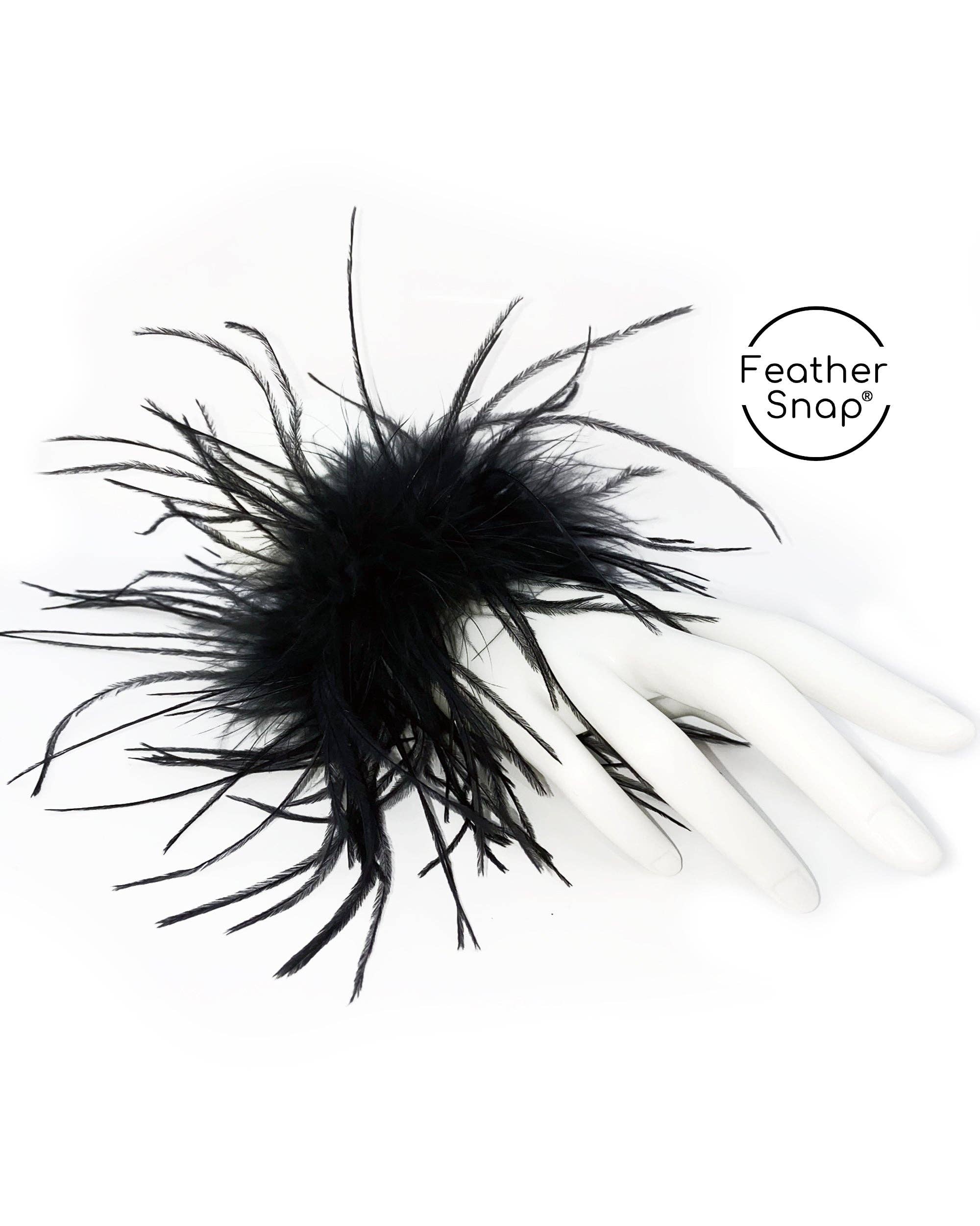 Feather Snap – wholesale Cuff bracelet – Feathersnap® ORIGINAL Ostrich Feather Cuff Bracelet Pair0