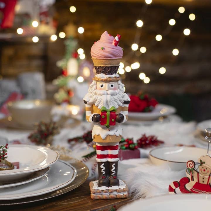 VdE Tivoli 1996 - Wholesale Ornament Set - PINK CUPCAKE NUTCRACKER 30CM POLYRESIN1