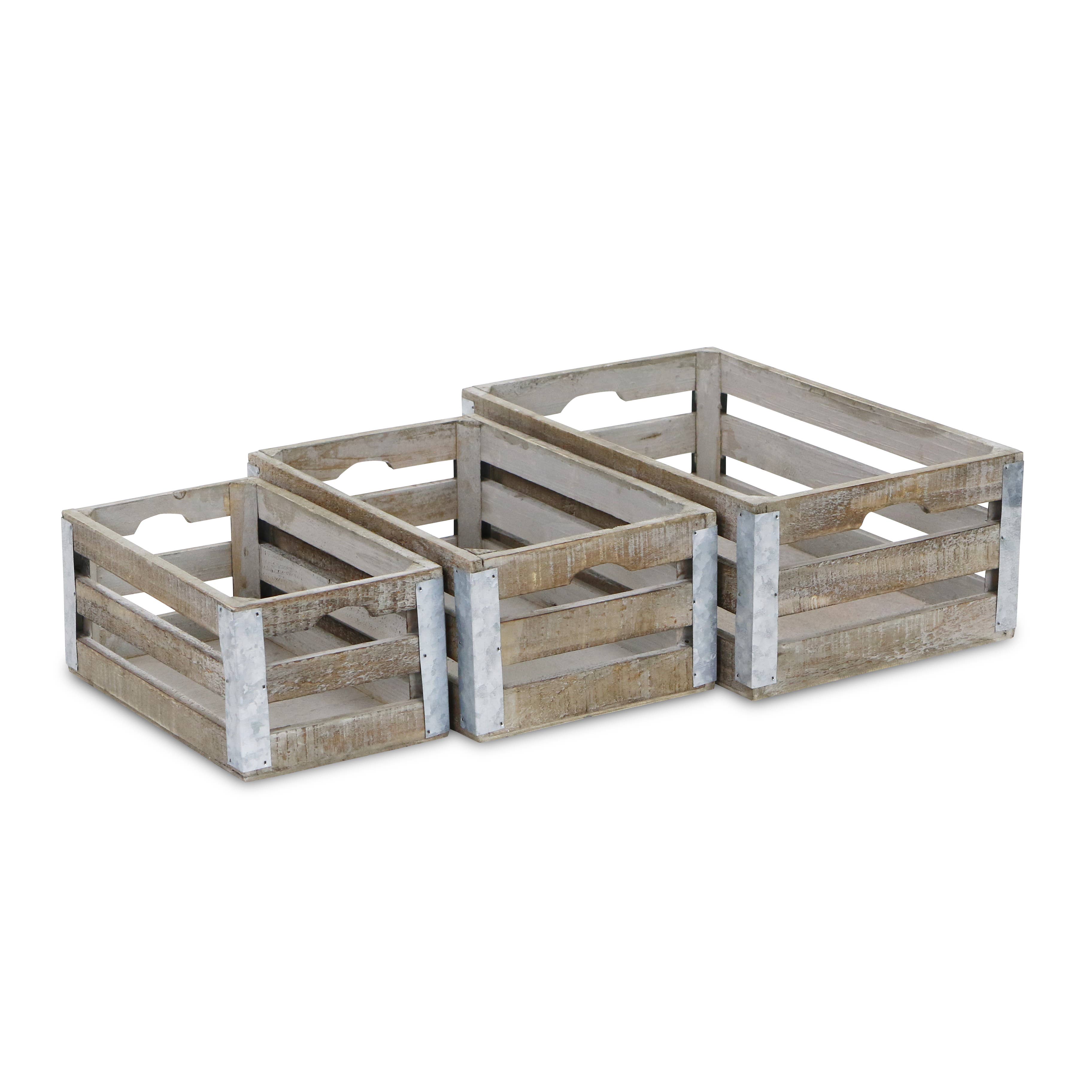 Cheungs Home Decor – Großhandel Korb – Samil Set aus 3 Holzkisten mit Latten7