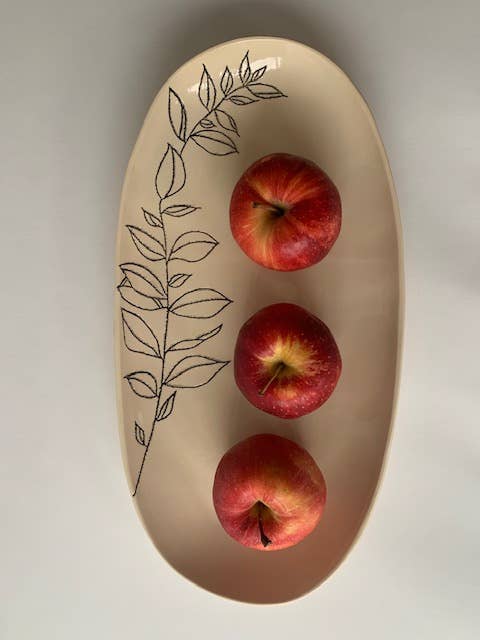 CSF Ceramics – Engroshandel Serveringsskål – Oval serveringsskål: Bay Laurel2